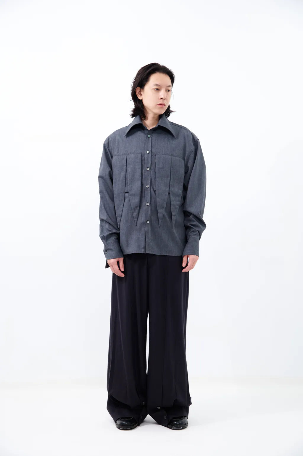 Wing Tie Pocket Shirt | Grey