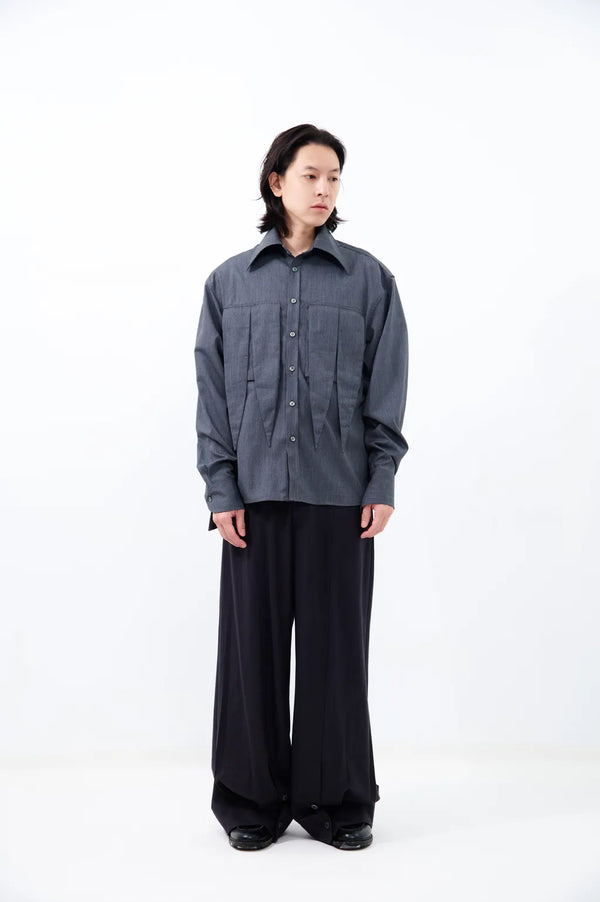 Wing Tie Pocket Shirt | Grey