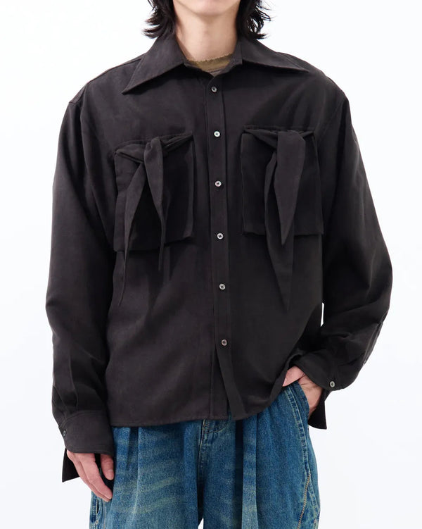 Wing Tie Pocket Shirt | Brown