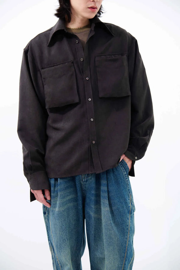 Wing Tie Pocket Shirt | Brown