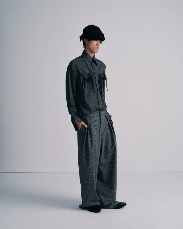 ASTER 3 TUCKS TROUSERS｜灰