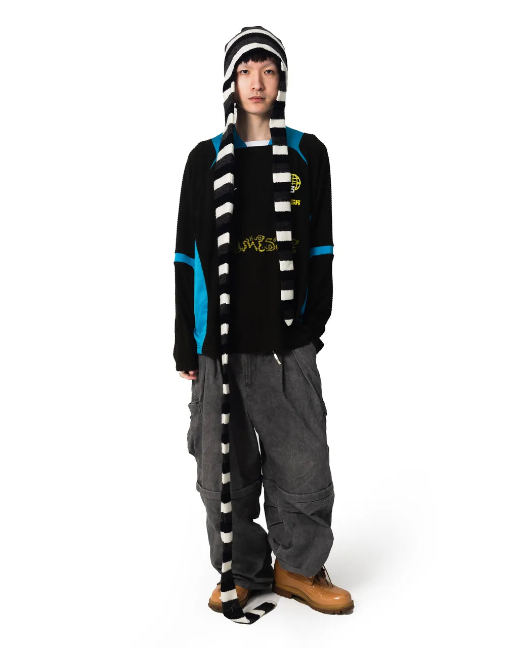 Black, White & Gray Striped