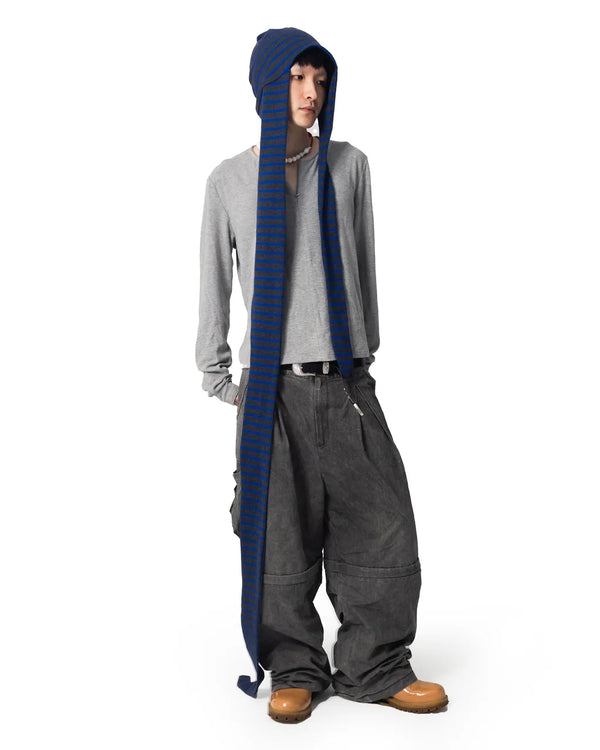 Blue-Gray Striped Cotton