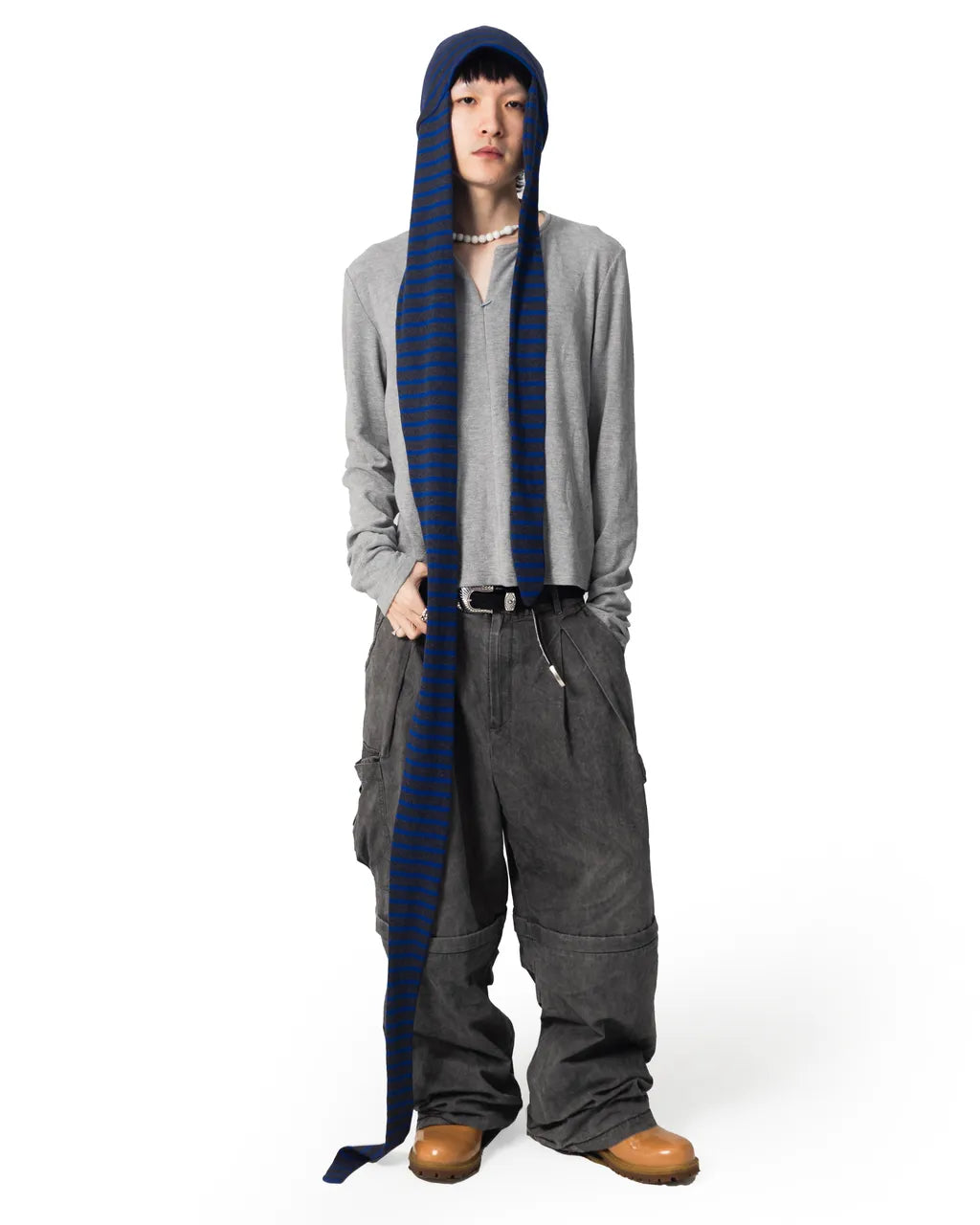 Blue-Gray Striped Cotton