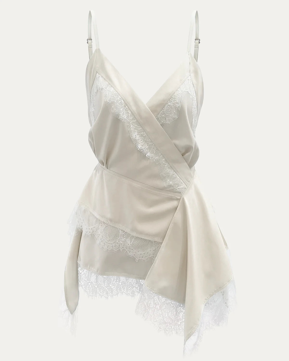 Asymmetric Handkerchief Cami ｜Beige