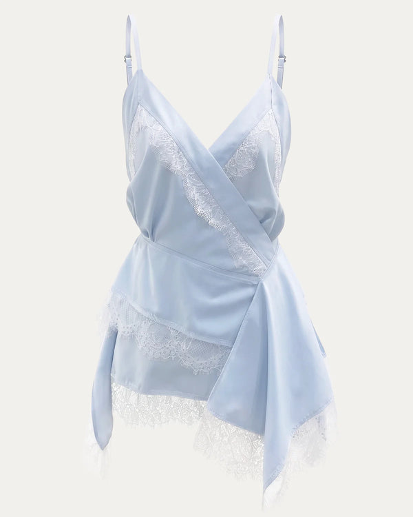 Asymmetric Handkerchief Cami｜ Blue