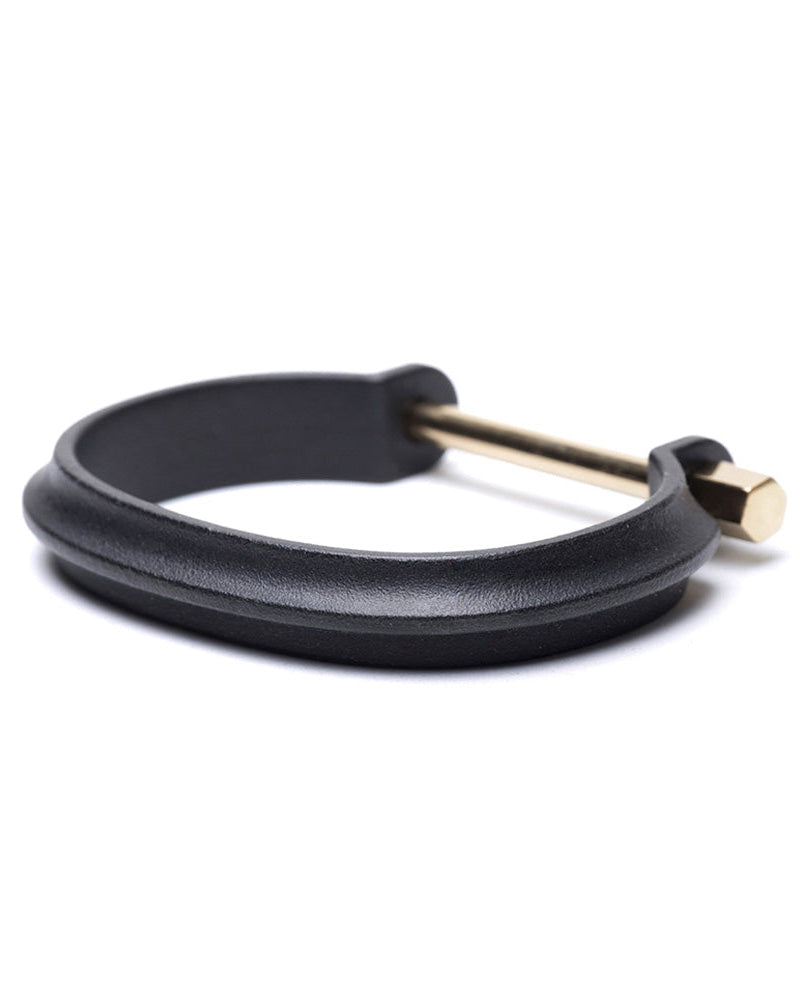 CLAMP_CL-B01_CUFF (Rough Black with Gold bar)