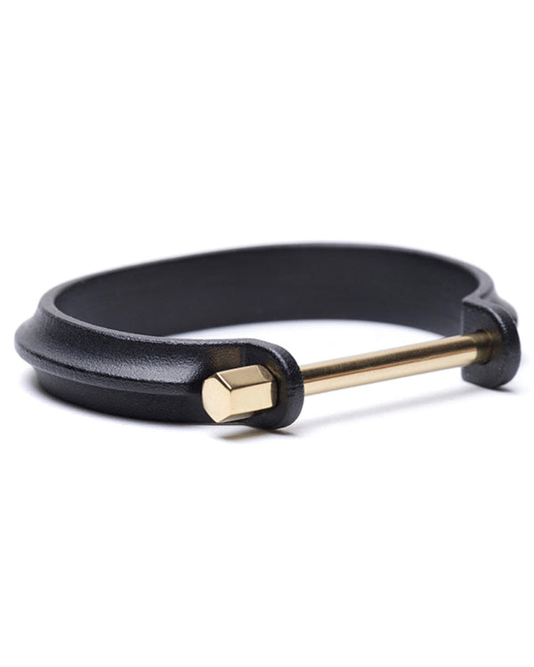 CLAMP_CL-B01_CUFF (Rough Black with Gold bar)