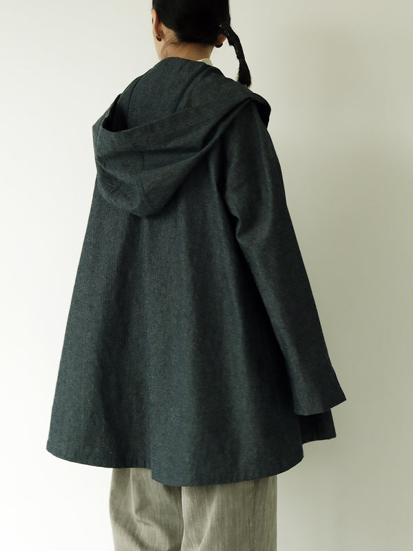 大連帽寬領風衣外套