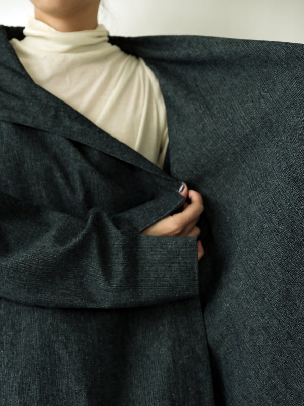 大連帽寬領風衣外套