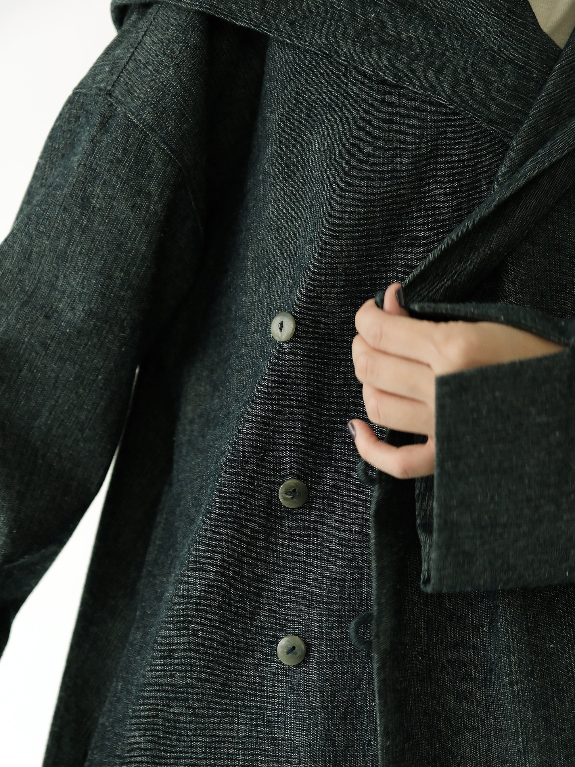 大連帽寬領風衣外套