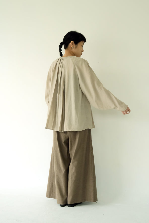 琵琶袖散狀襯衫｜米灰