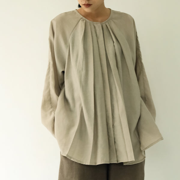 琵琶袖散狀襯衫｜米灰