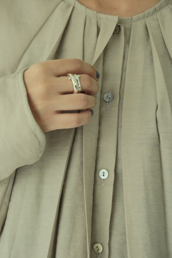 琵琶袖散狀襯衫｜米灰