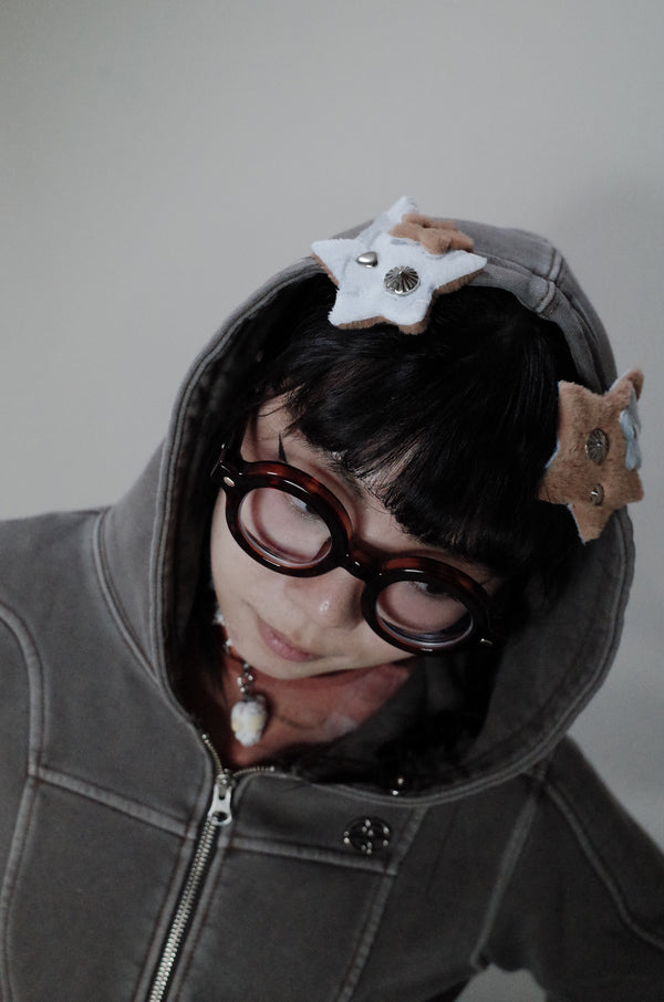 超大星星卯釘髮夾｜藍咖