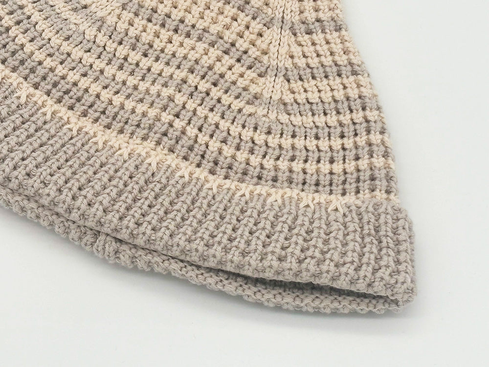 木紋漸層 淺杏色 精靈帽