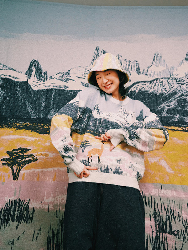 費茲羅伊山腳下 手繡緹花長袖上衣