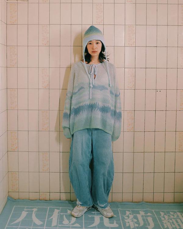 [Empty Cones 空的控] 薰衣草浪潮 綁帶飛行帽 | 漸層藍