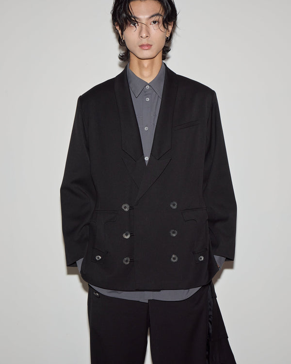 劍領雙排扣西裝外套｜黑