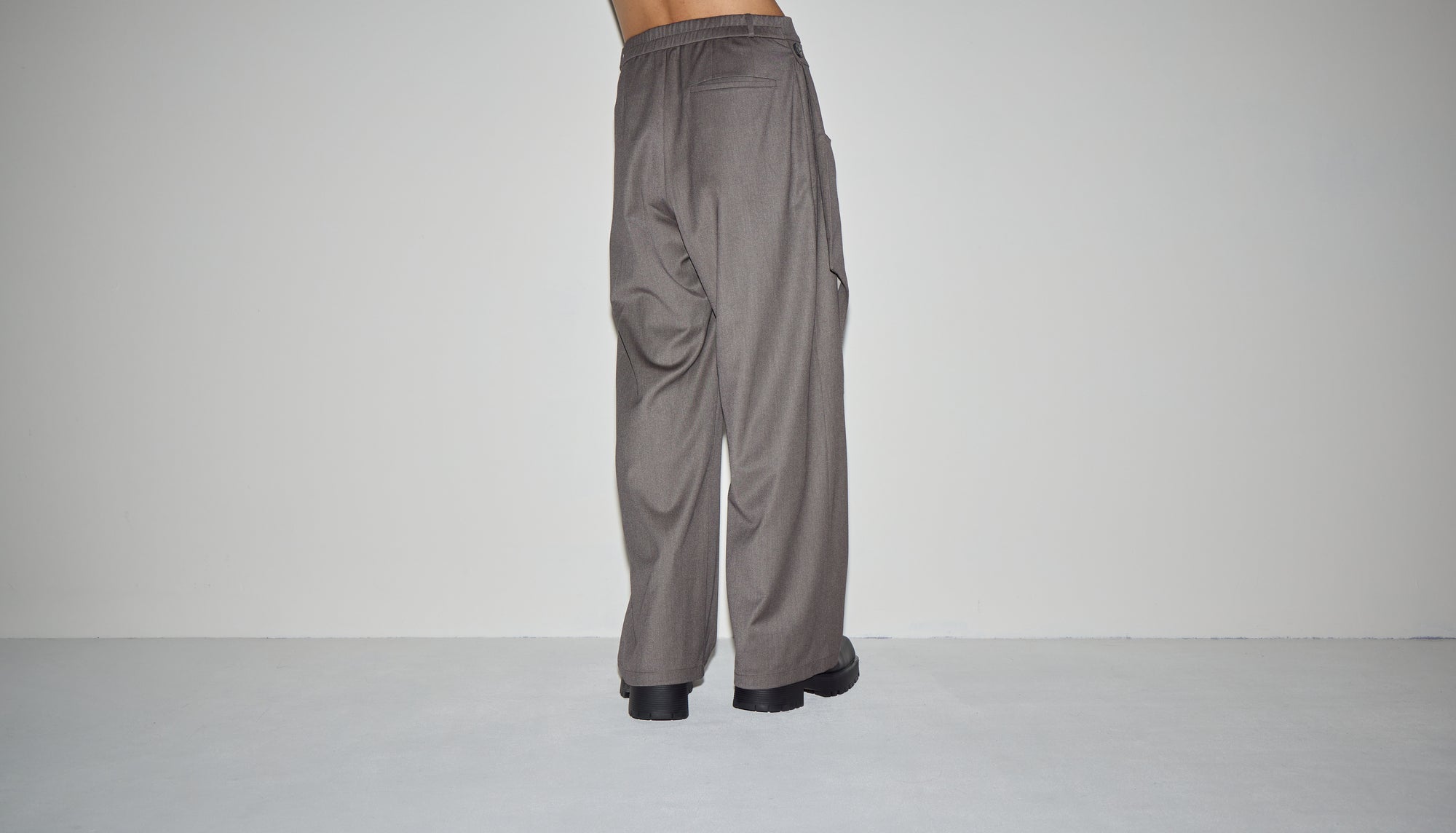 褲型飾片長褲｜灰