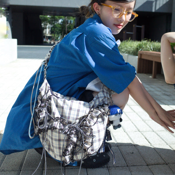 Bazooka餃子包｜灰格紋