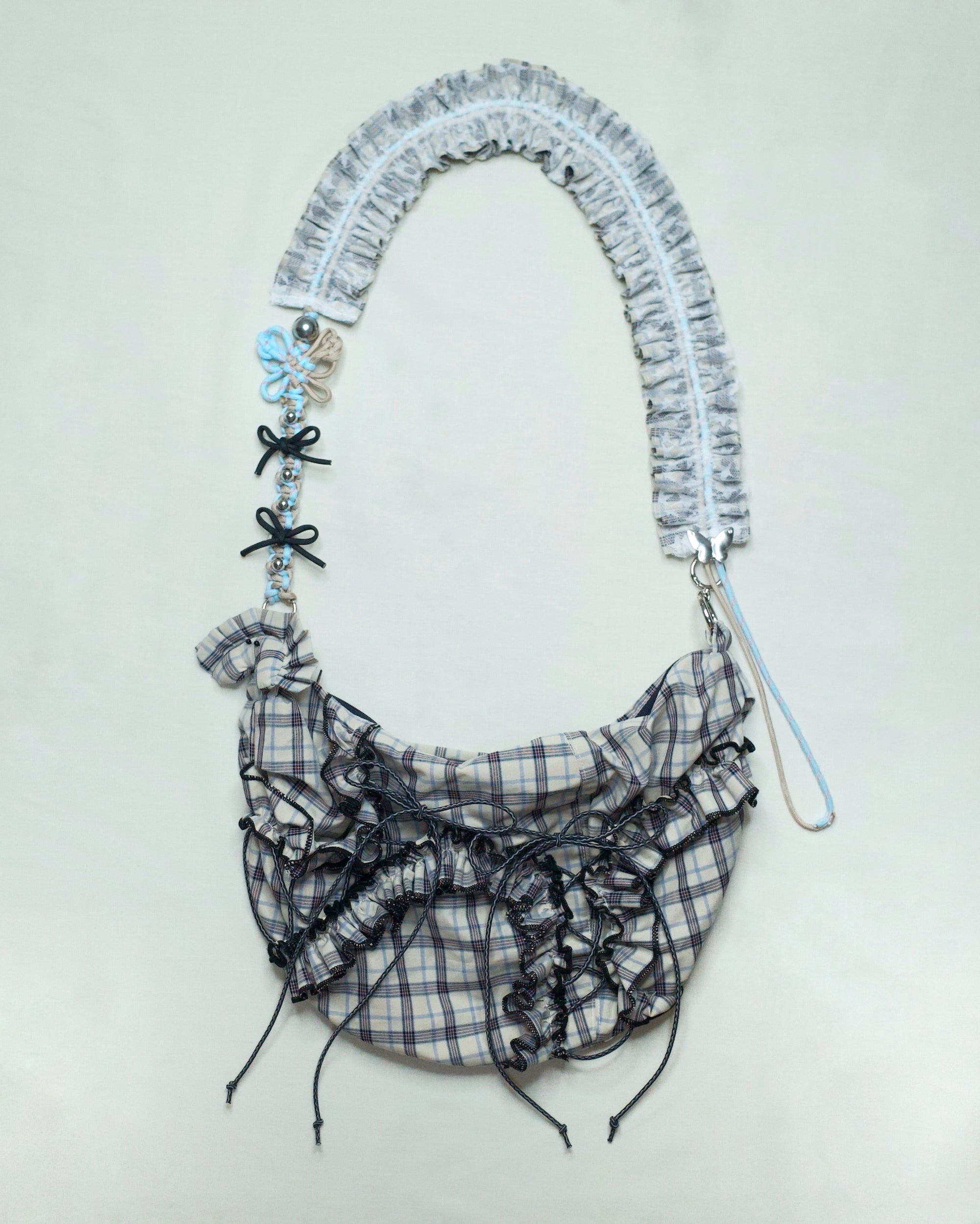 Bazooka餃子包｜灰格紋