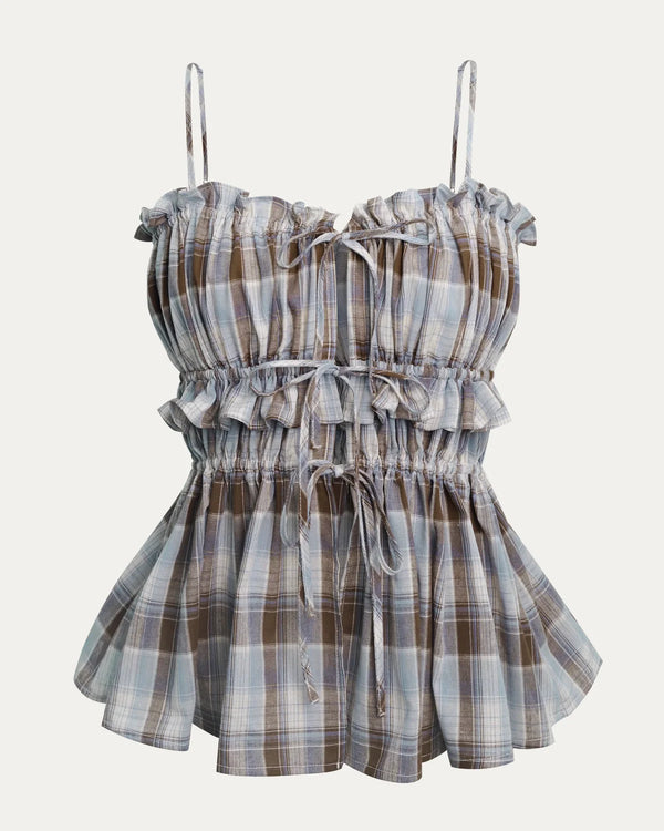 Rushing Front-tie Cami ｜Blue