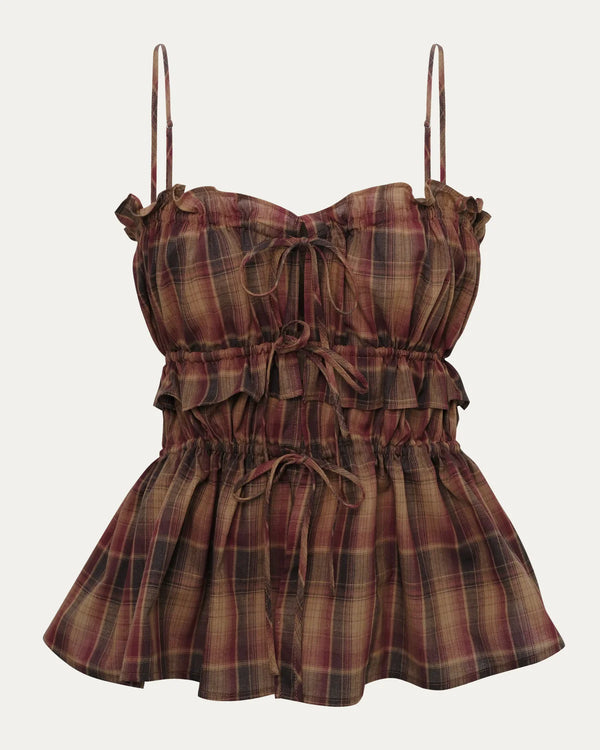 Rushing Front-tie Cami ｜Red