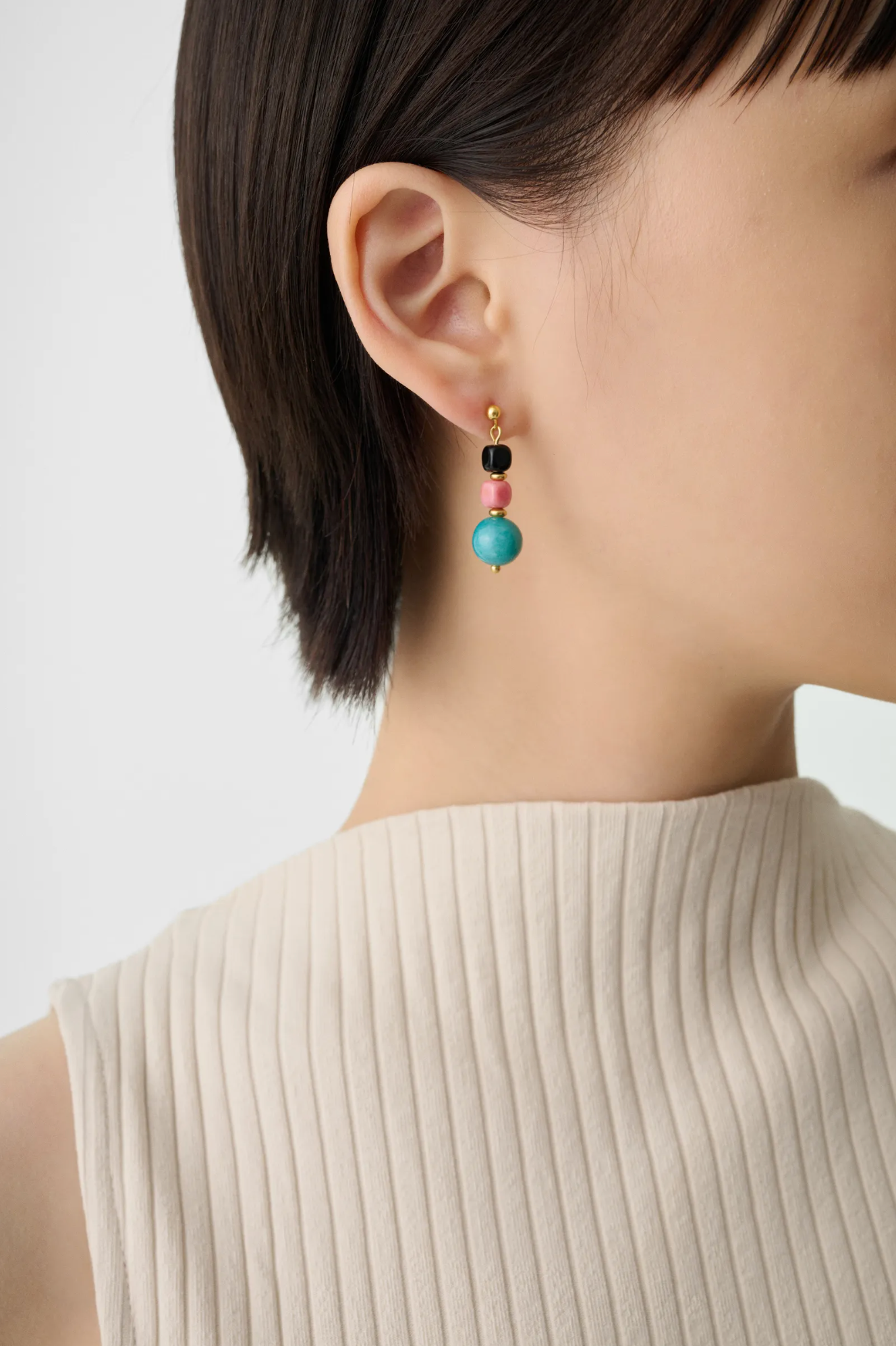 三色花瓶・耳環