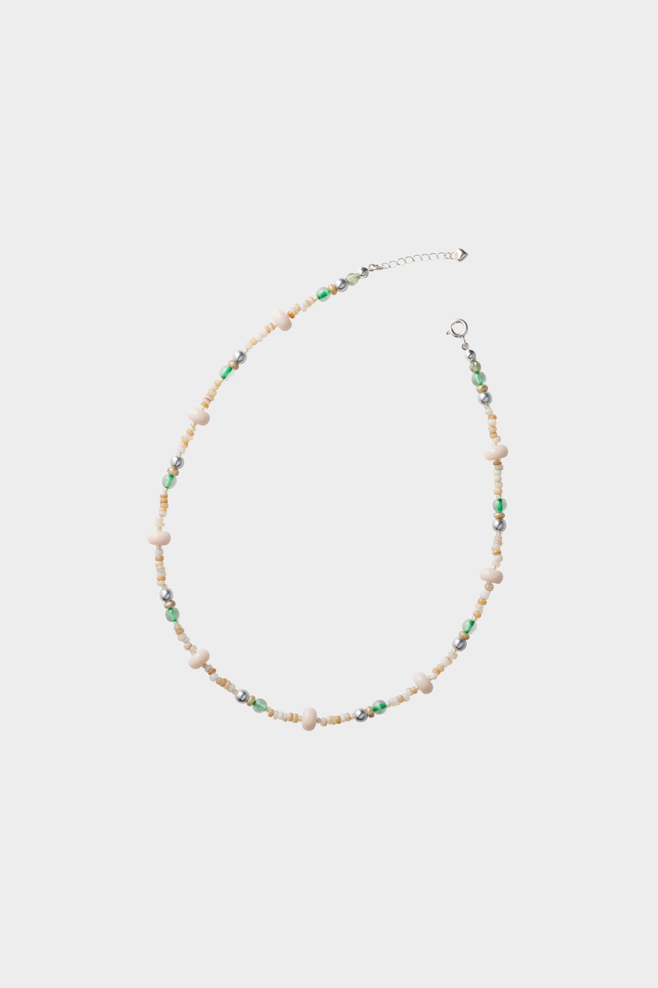 貝殼風鈴・串珠項鍊 ｜粉綠