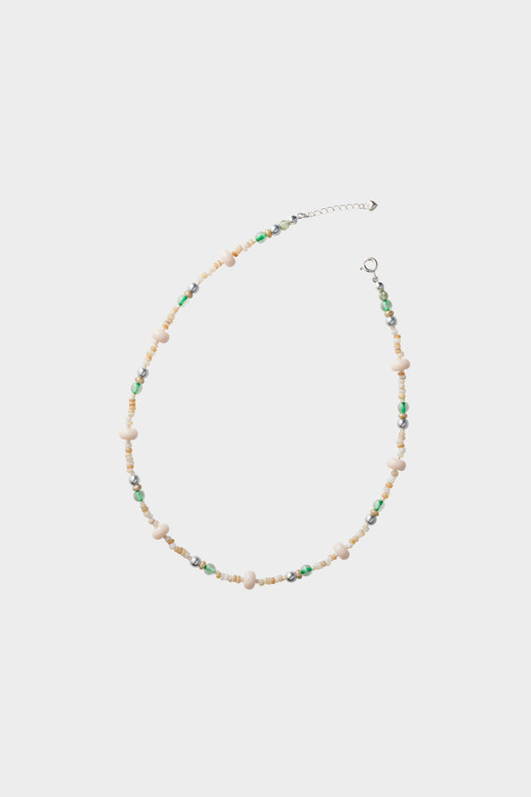 貝殼風鈴・串珠項鍊 ｜粉綠