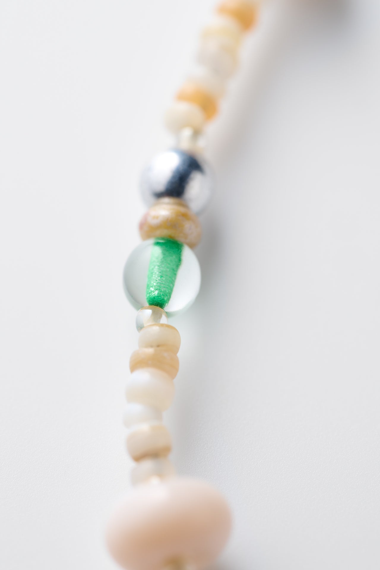 貝殼風鈴・串珠項鍊 ｜粉綠