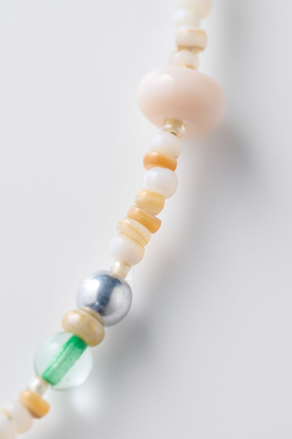 貝殼風鈴・串珠項鍊 ｜粉綠