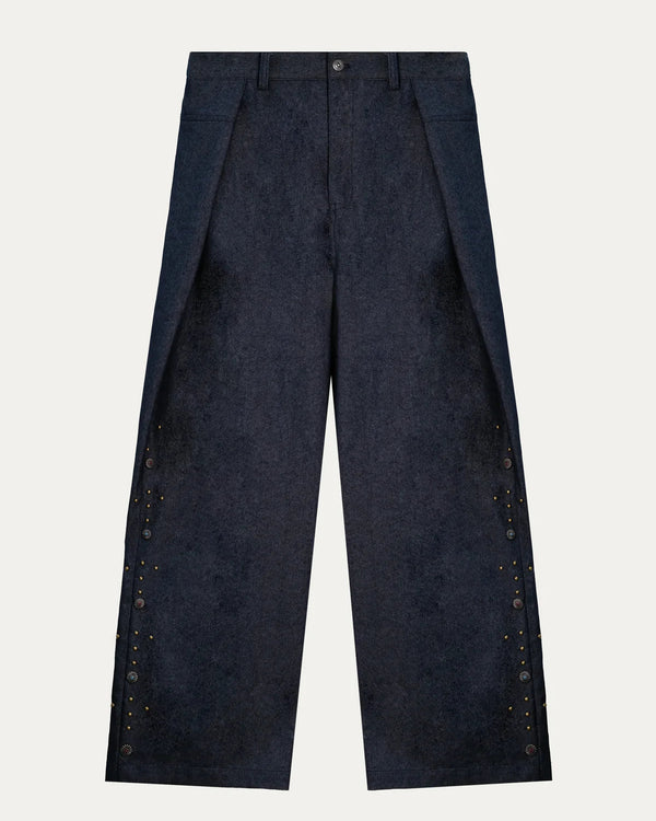 Studded Pintuck Cocoon Pants