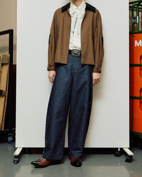 Studded Pintuck Cocoon Pants