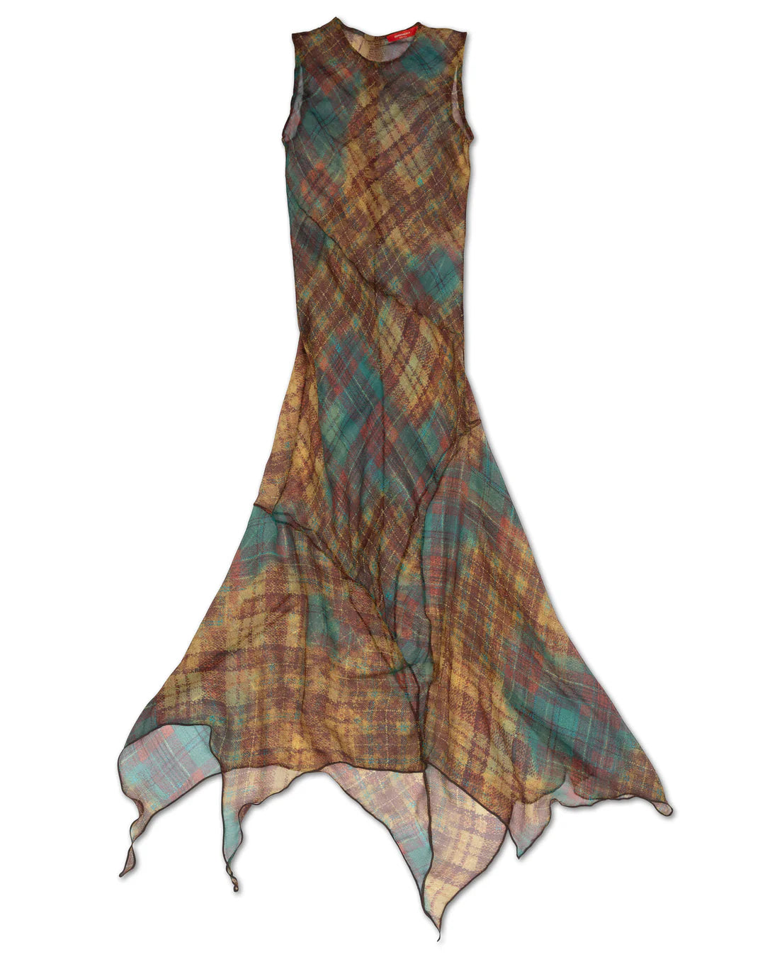 SUNSET PLAID SILK DRESS