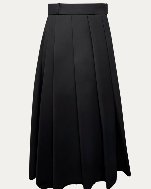 Pleated Maxi Wrap Skirt
