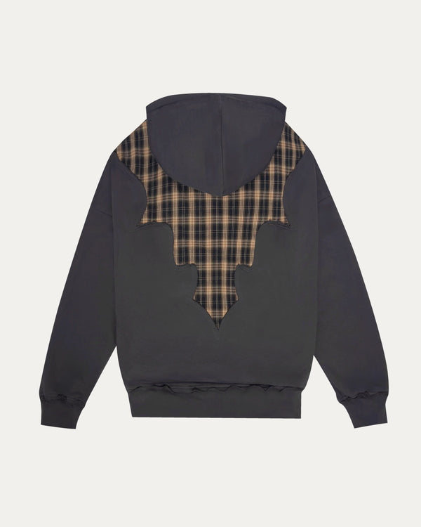 Plaid Combo Hoodie Jacket