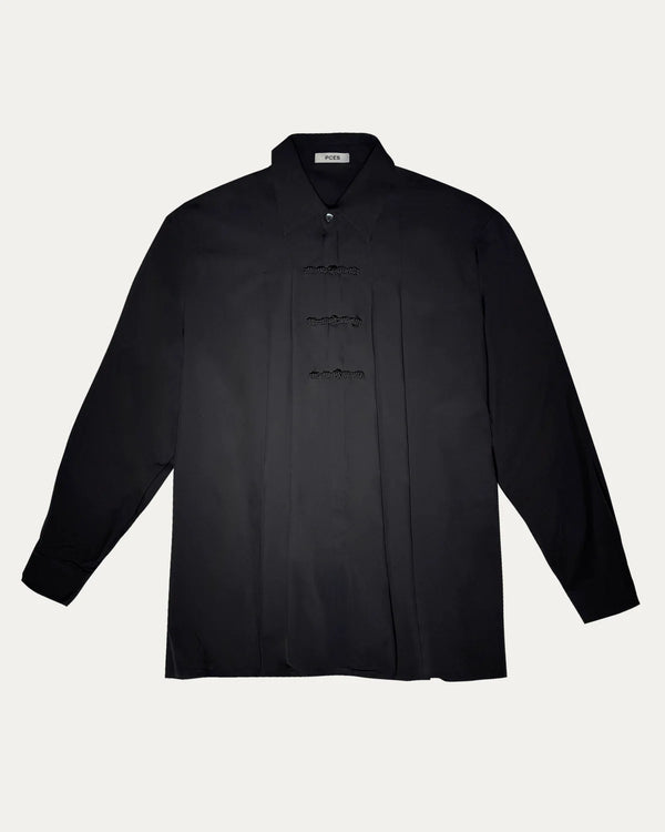skull pleated shirt