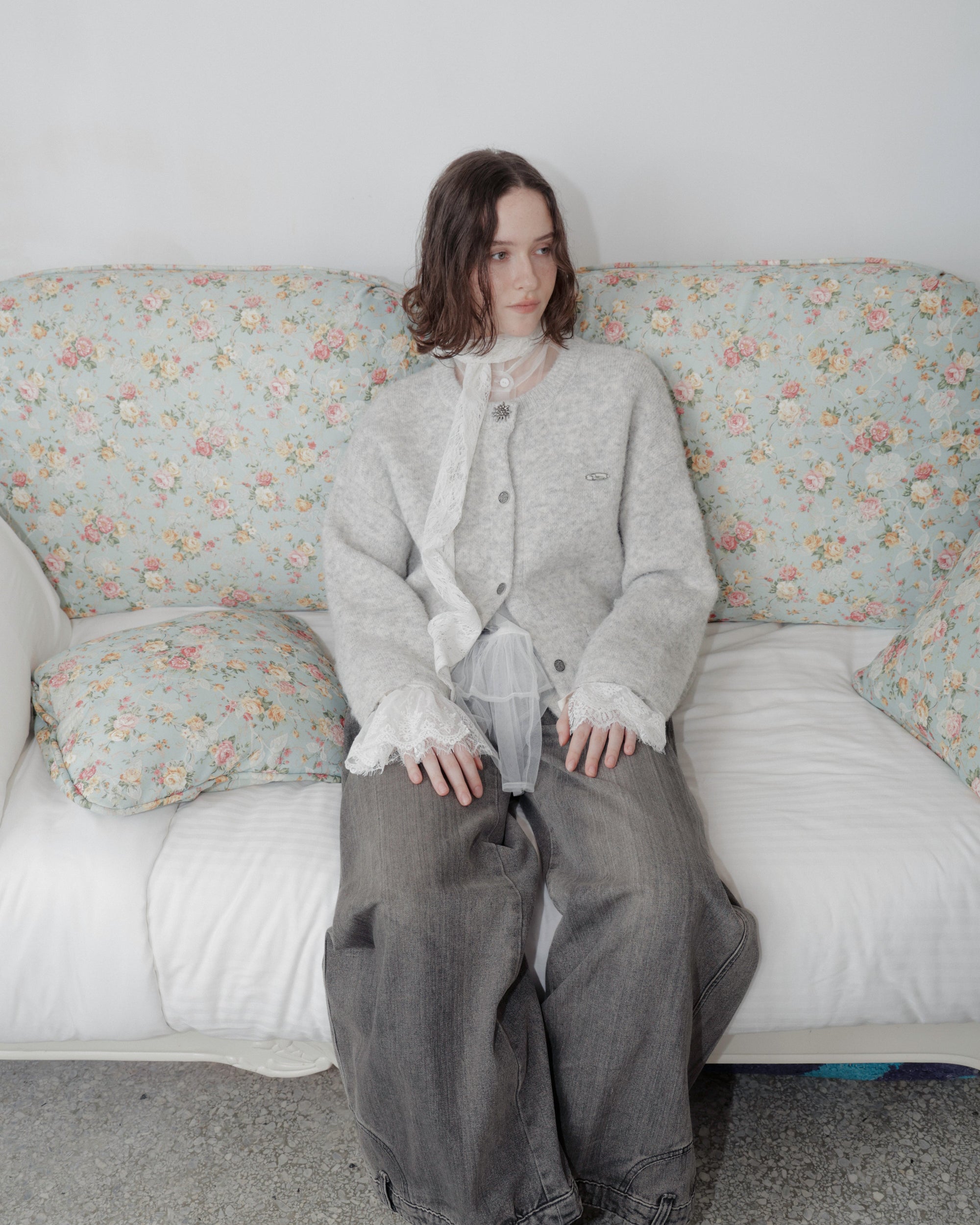 GARDINS WOOL CARDIGAN ー GREY