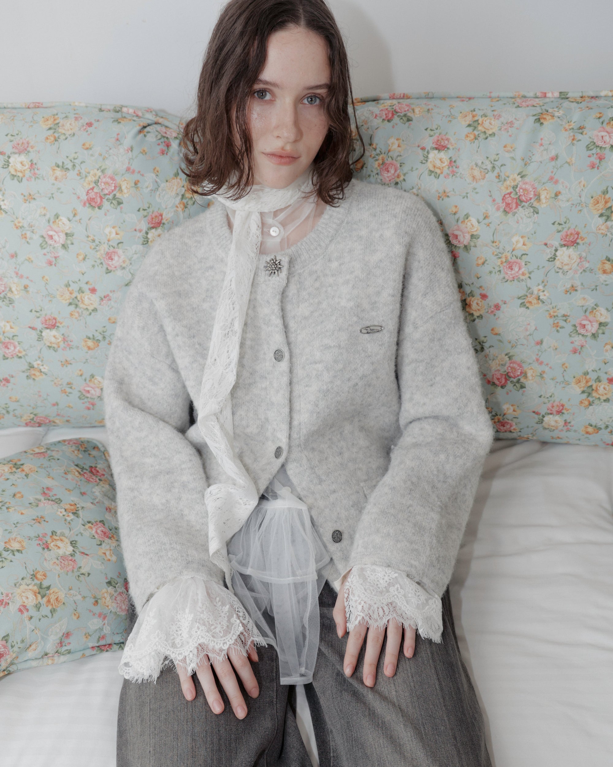 GARDINS WOOL CARDIGAN ー GREY
